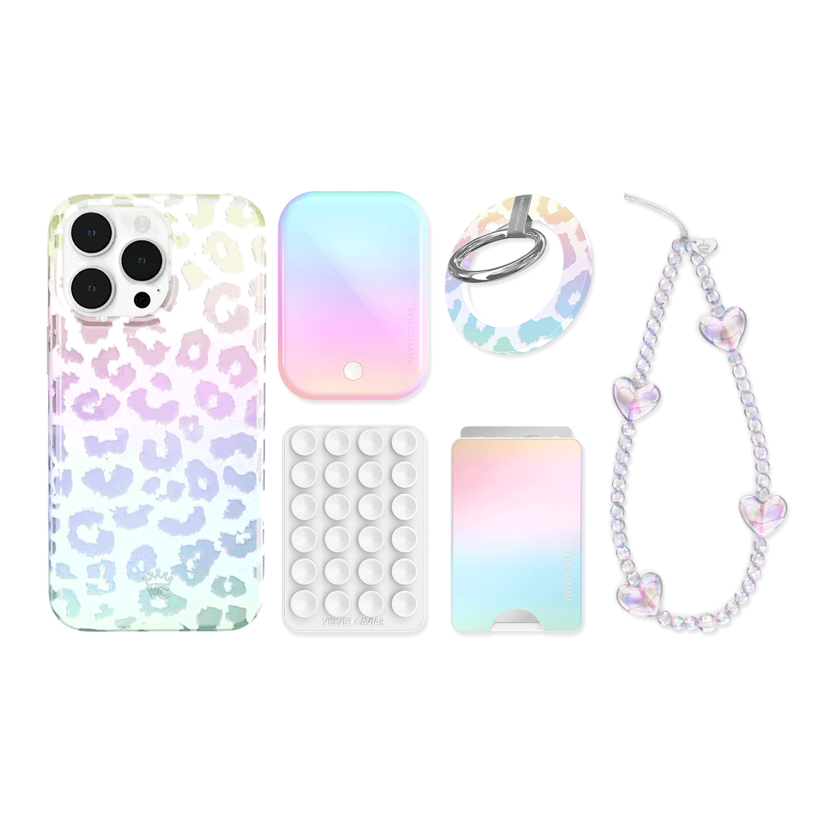 White Opal Leopard iPhone Bundle Set