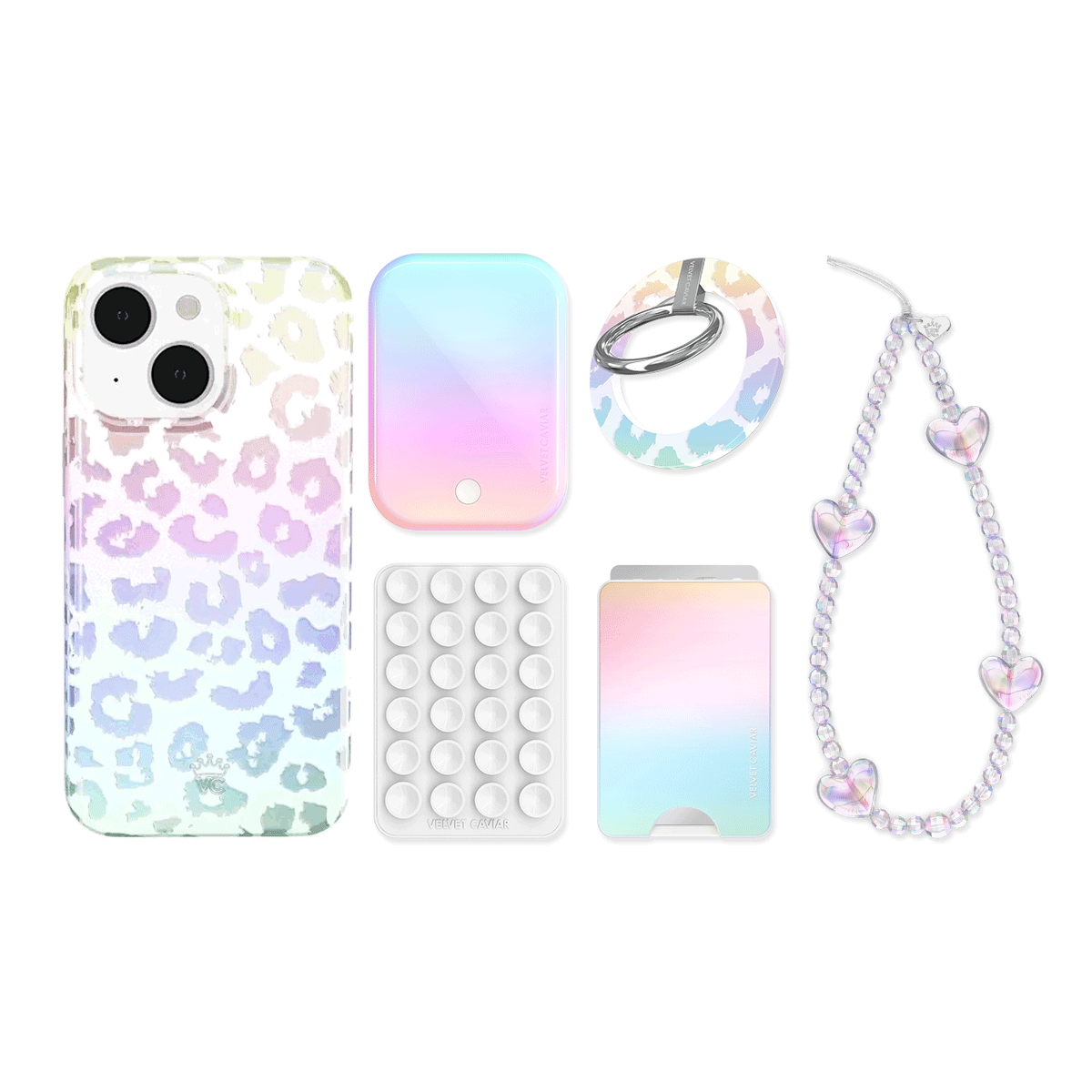 White Opal Leopard iPhone Bundle Set