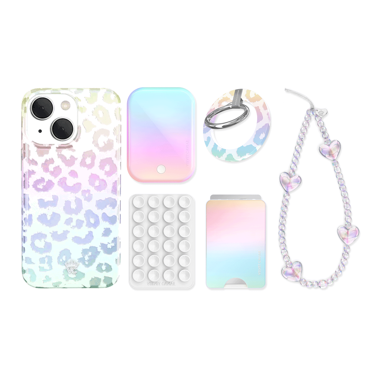 White Opal Leopard iPhone Bundle Set
