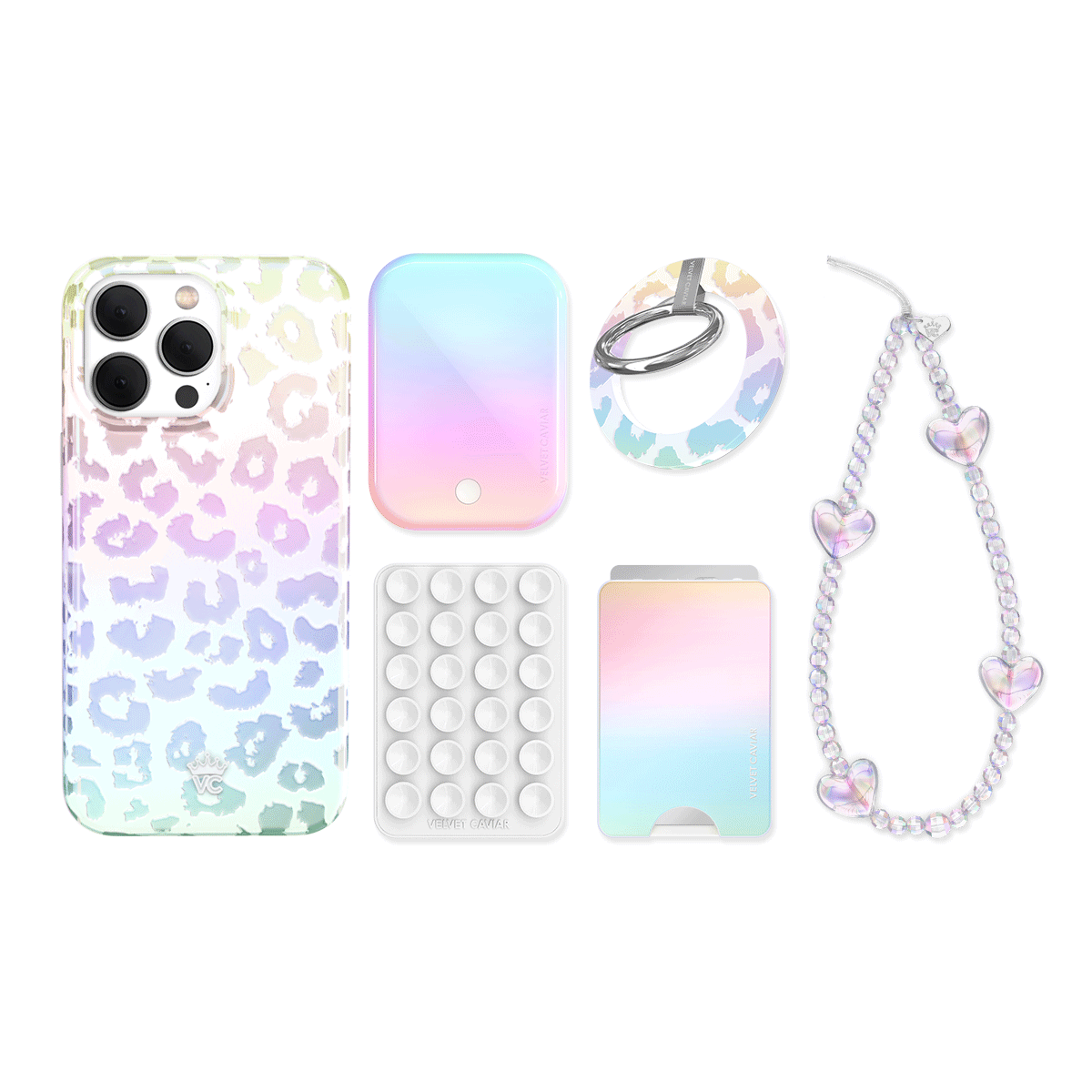 White Opal Leopard iPhone Bundle Set