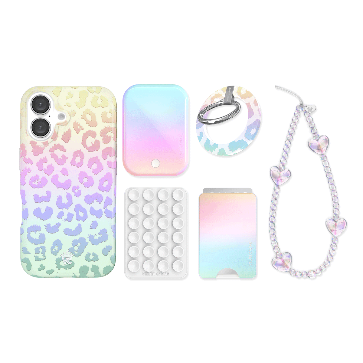White Opal Leopard iPhone Bundle Set