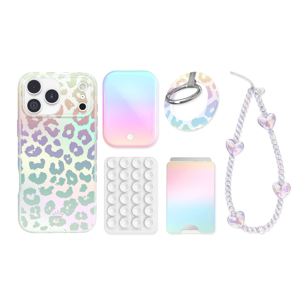 White Opal Leopard iPhone Bundle Set