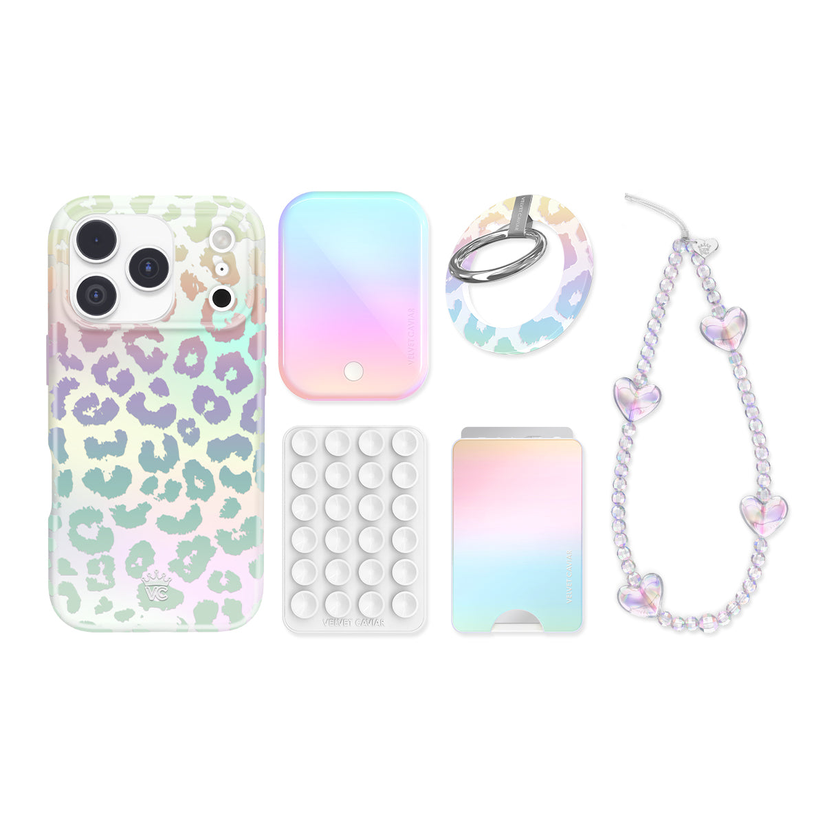 White Opal Leopard iPhone Bundle Set