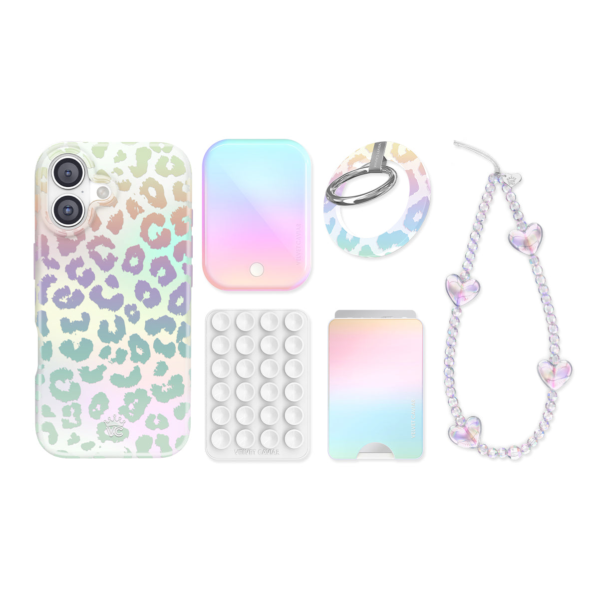 White Opal Leopard iPhone Bundle Set