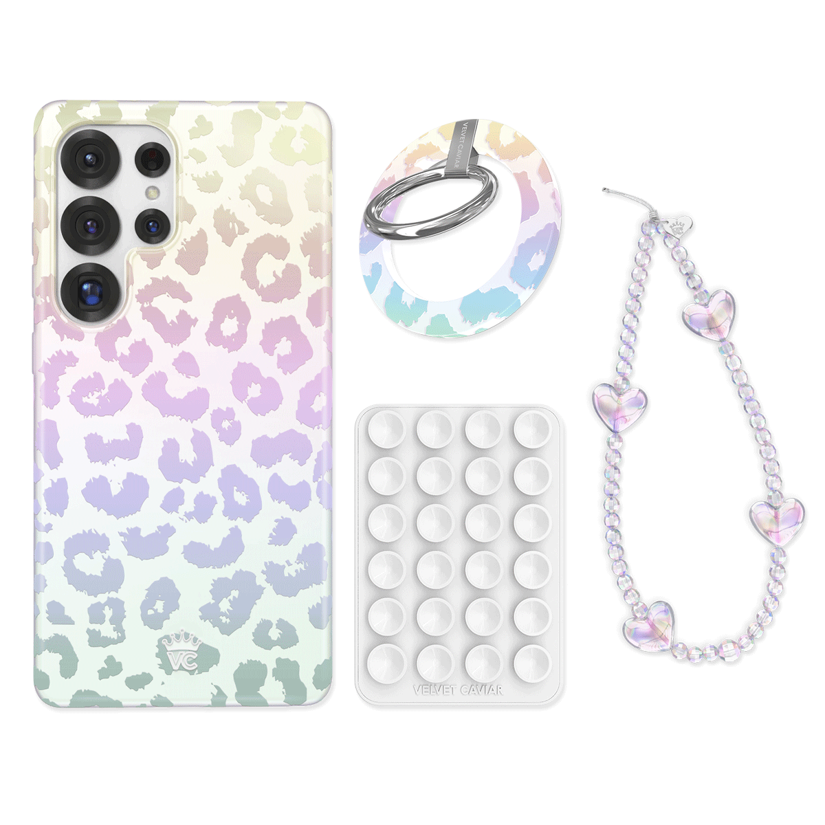 White Opal Leopard Samsung Bundle Set