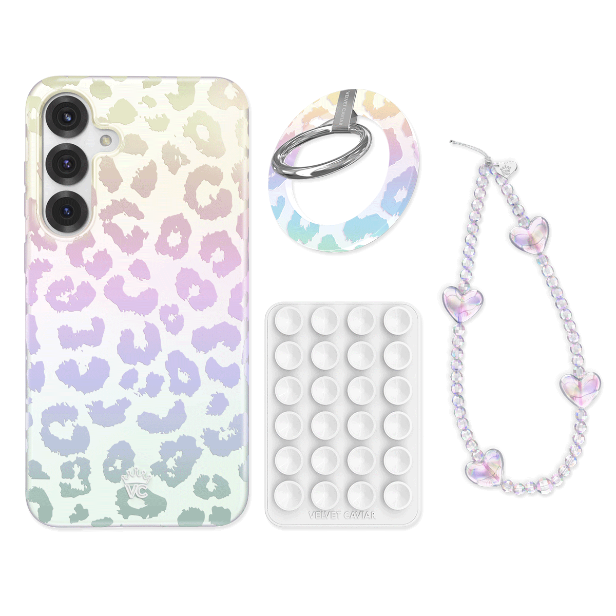 White Opal Leopard Samsung Bundle Set