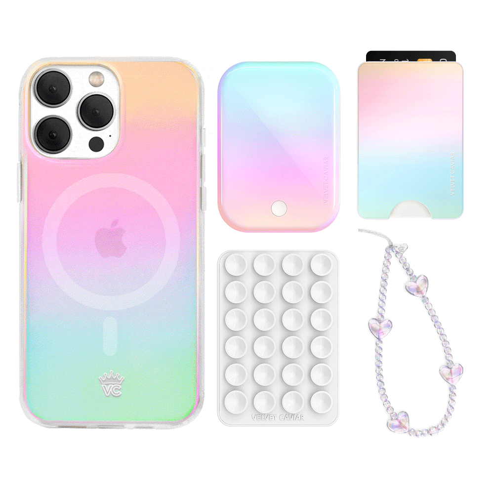 White Opal iPhone Bundle Set - Wallet