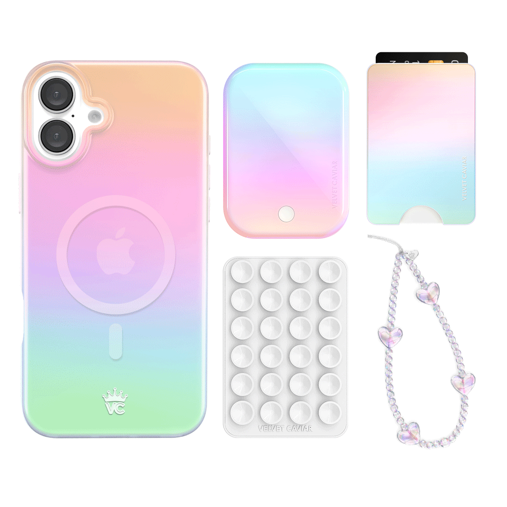 White Opal iPhone Bundle Set - Wallet
