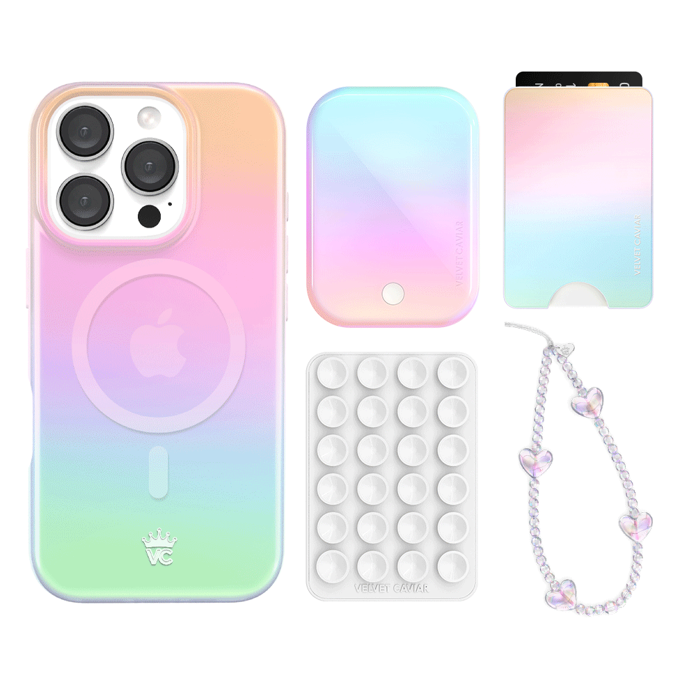 White Opal iPhone Bundle Set - Wallet