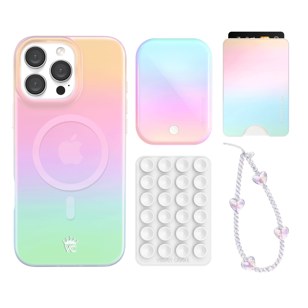 White Opal iPhone Bundle Set - Wallet