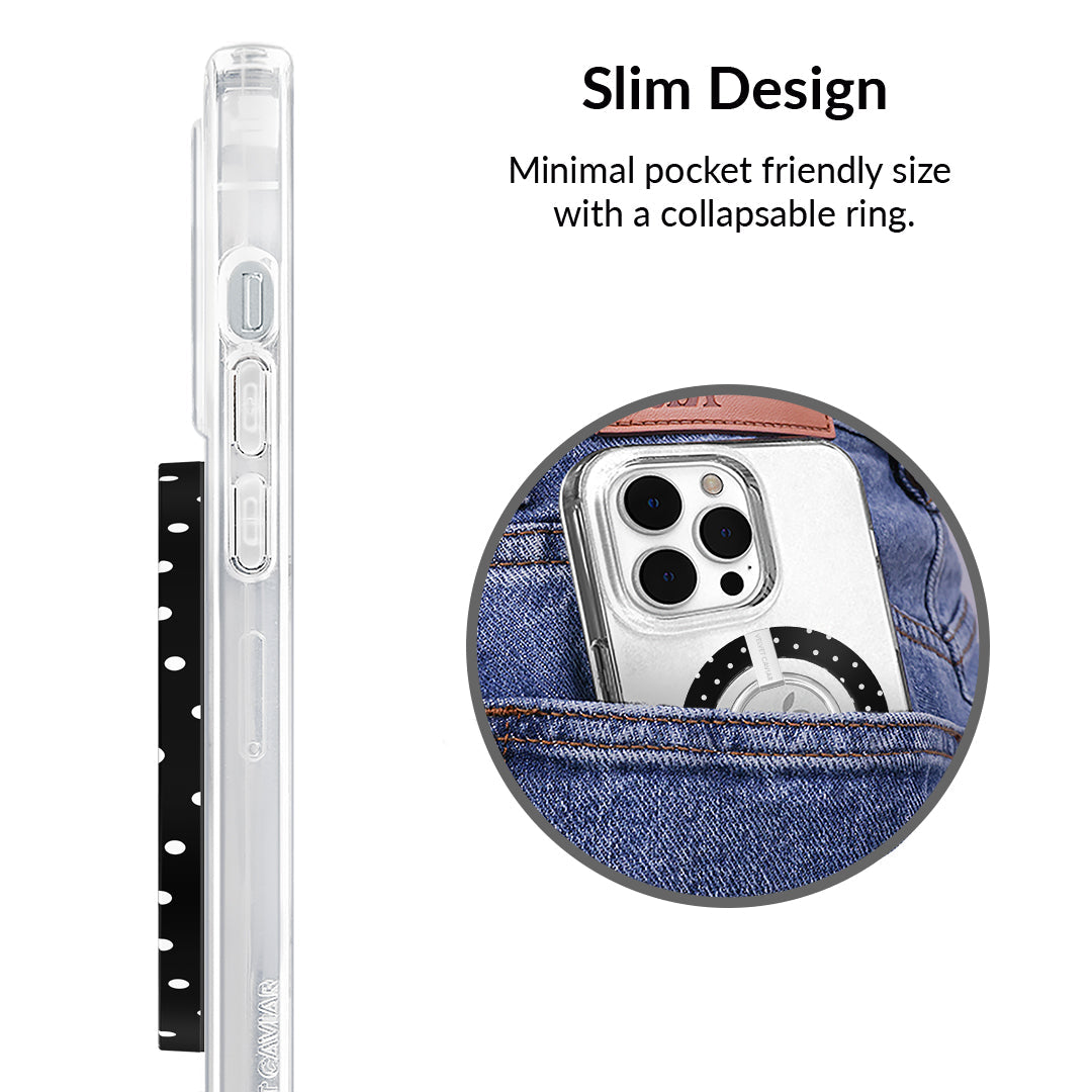 Black Polka Dot MagSafe Grip Ring