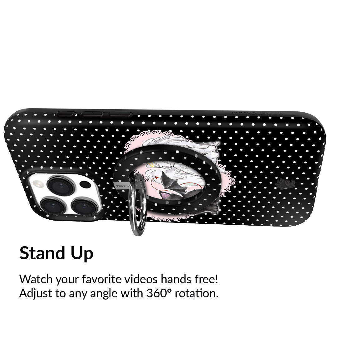 Black Polka Dot MagSafe Grip Ring