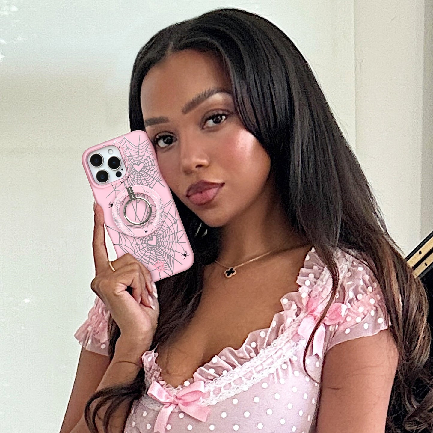 Widow’s Web Chrome MagSafe Grip Ring