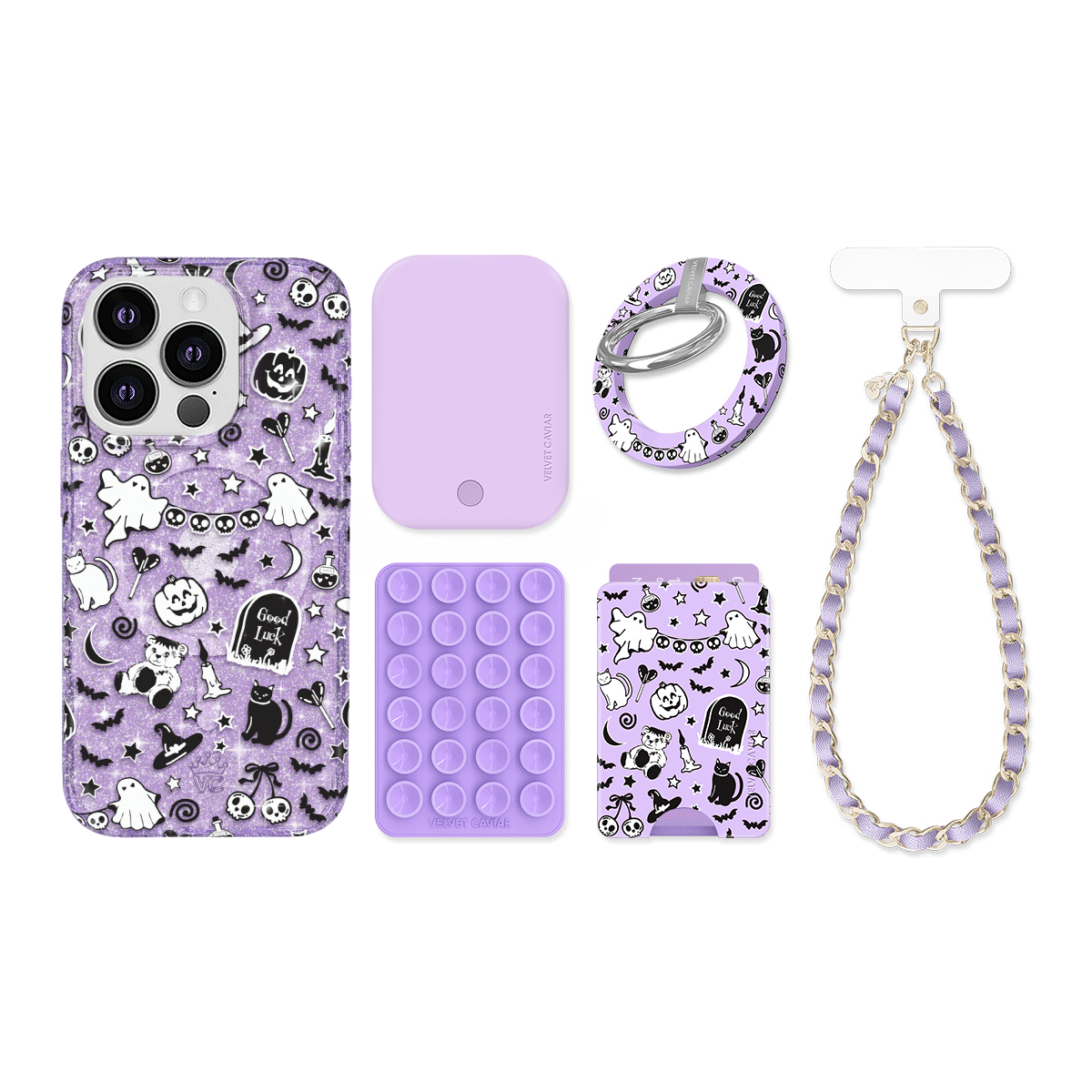 Witchy Lilac Glitter iPhone Bundle Set