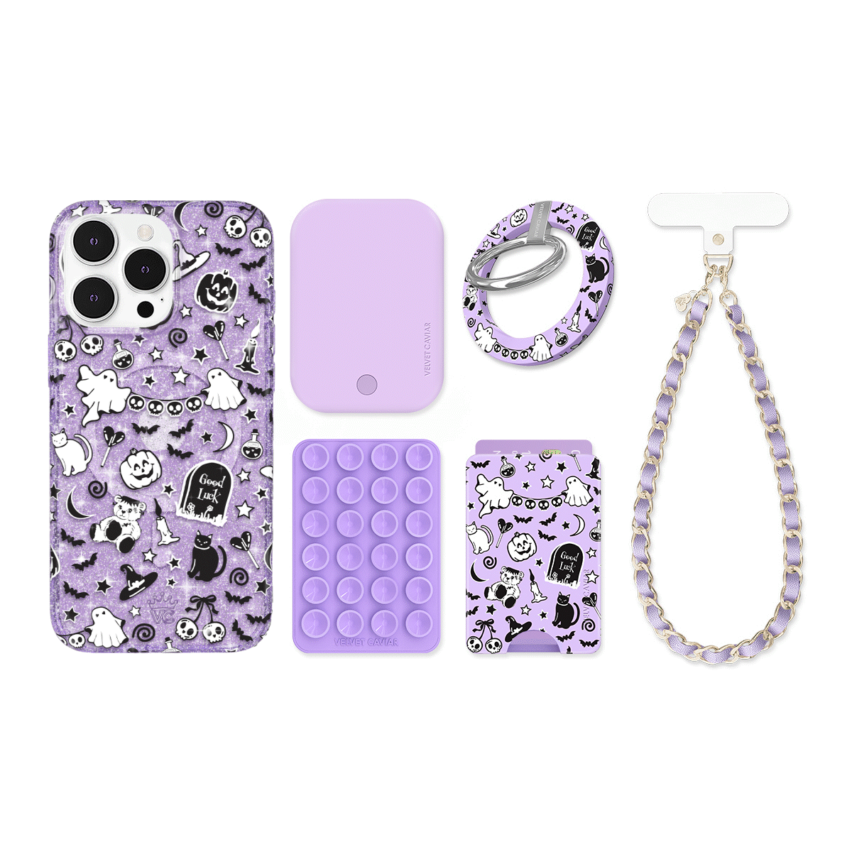 Witchy Lilac Glitter iPhone Bundle Set