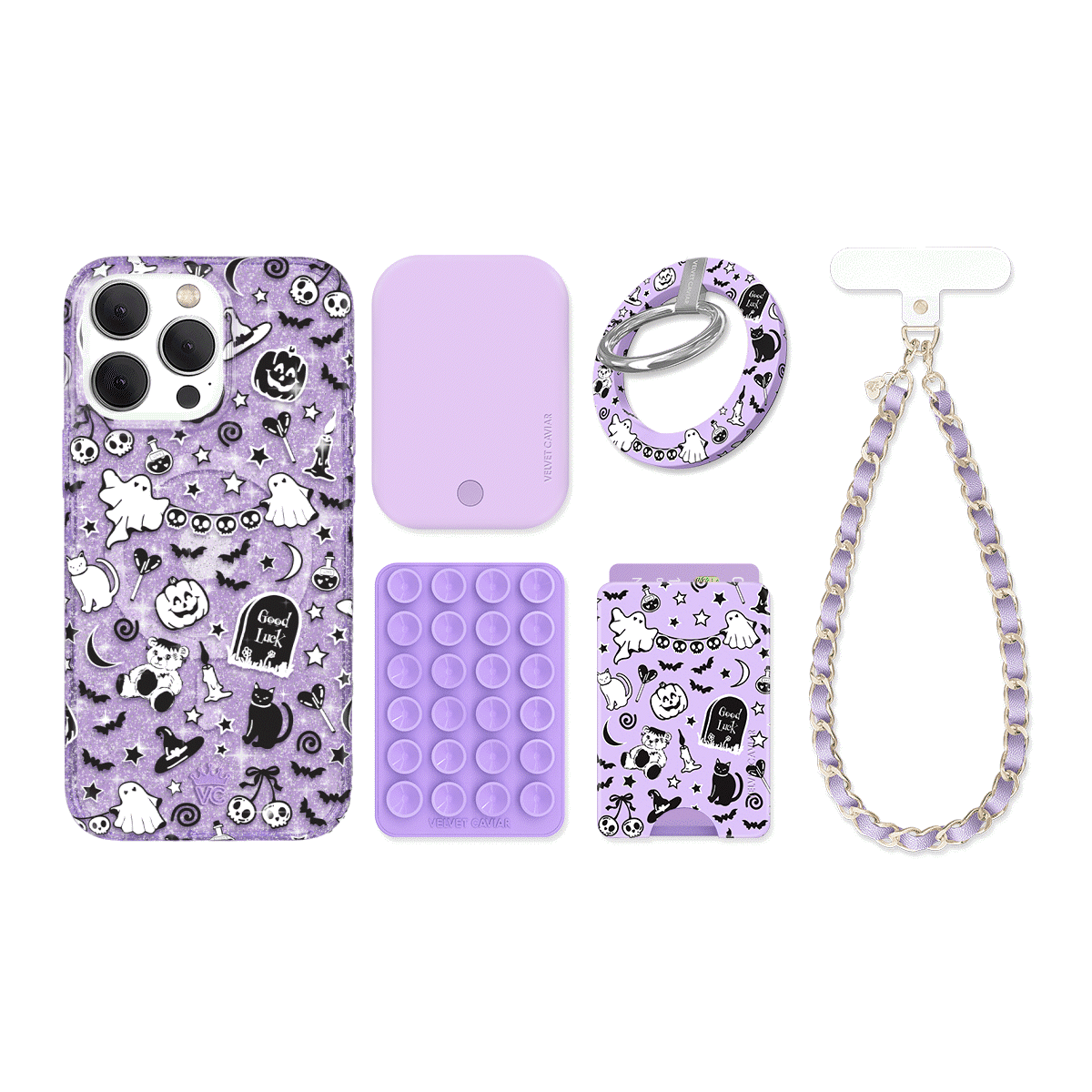 Witchy Lilac Glitter iPhone Bundle Set