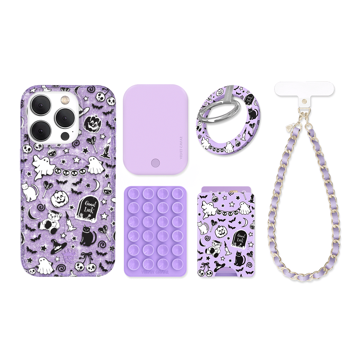 Witchy Lilac Glitter iPhone Bundle Set