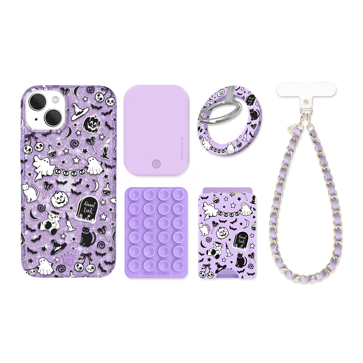 Witchy Lilac Glitter iPhone Bundle Set
