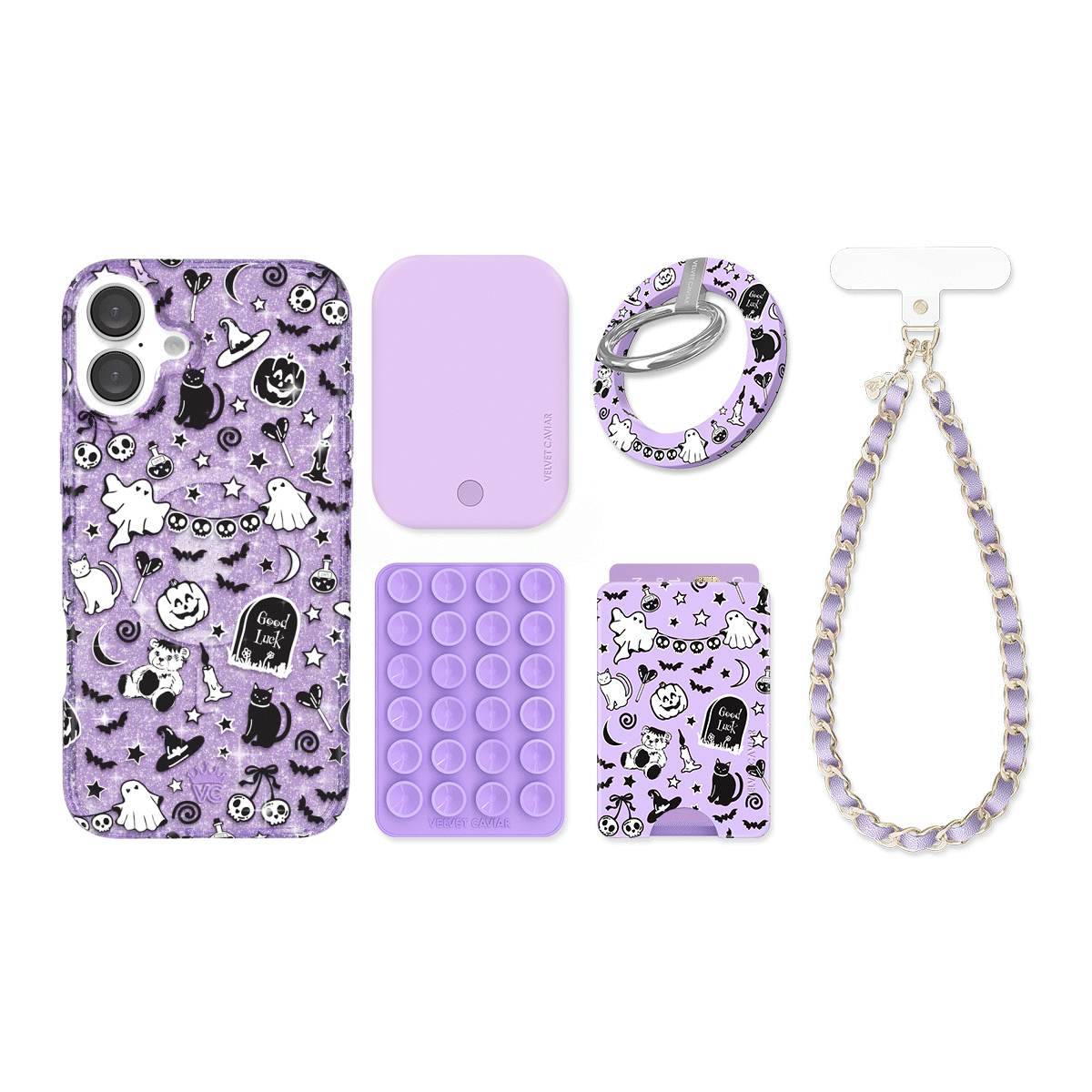 Witchy Lilac Glitter iPhone Bundle Set