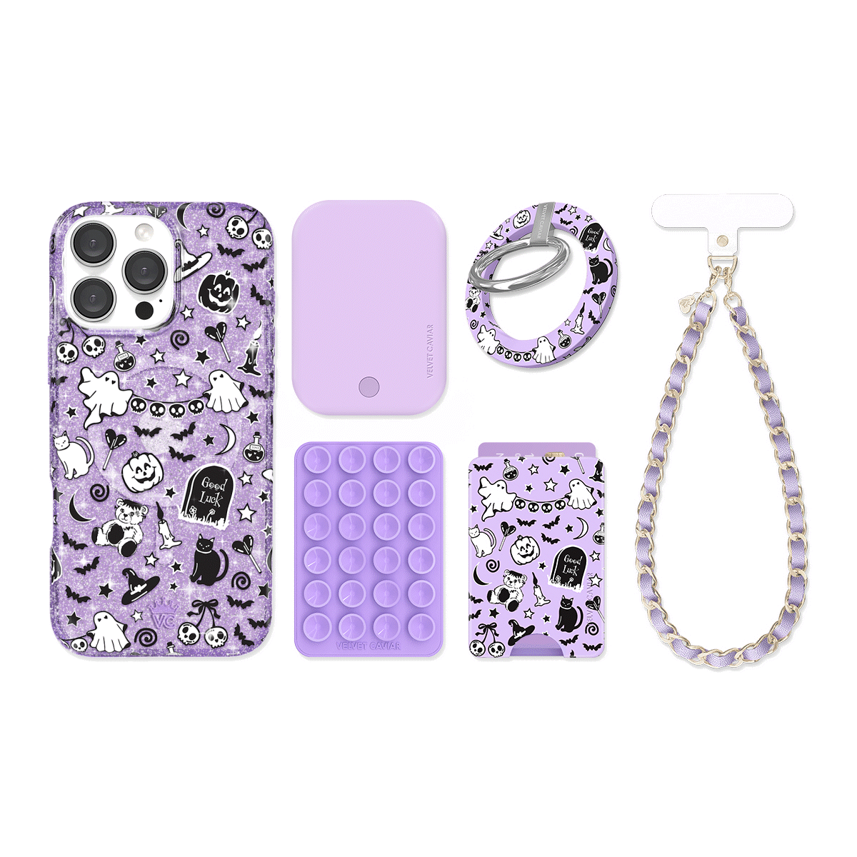 Witchy Lilac Glitter iPhone Bundle Set