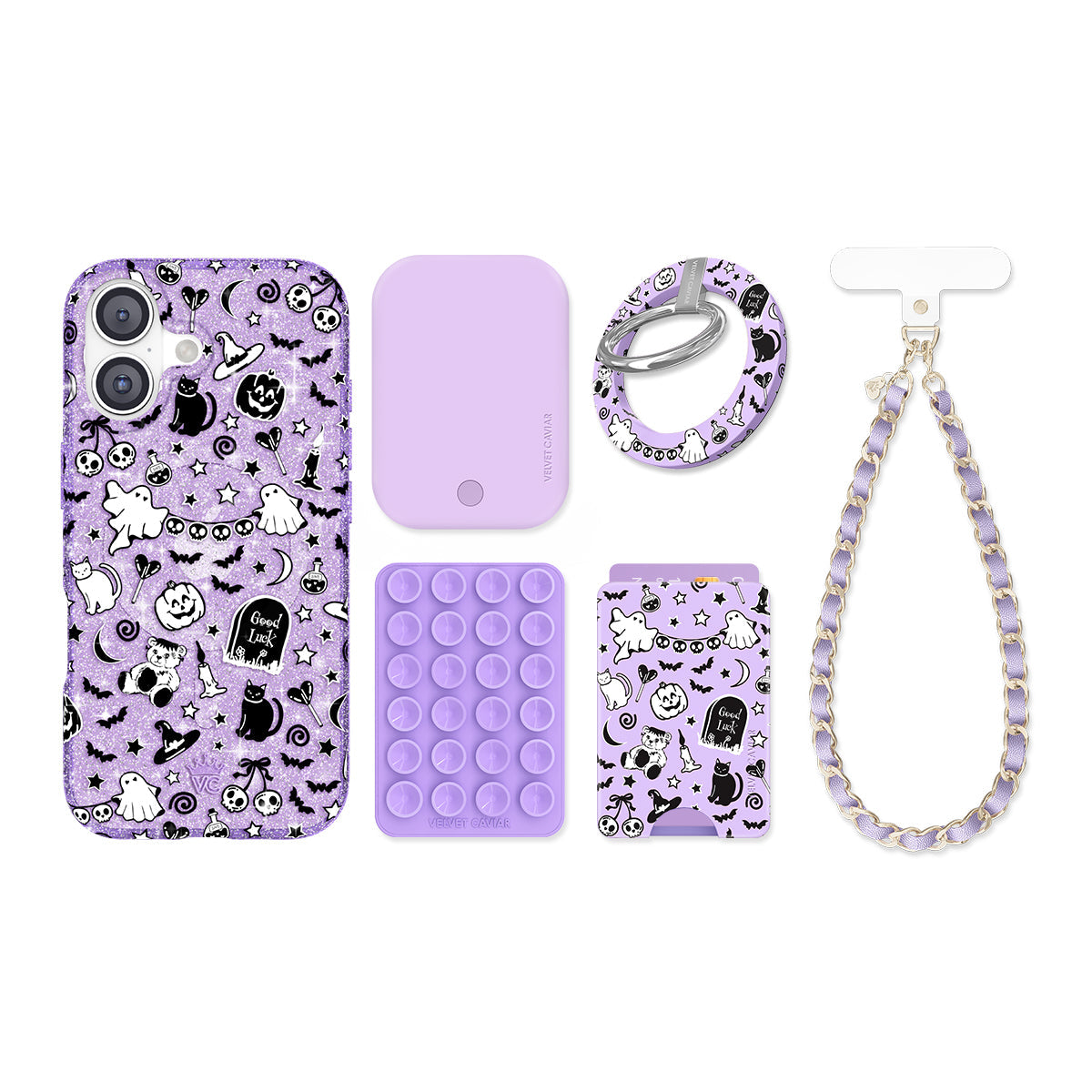 Witchy Lilac Glitter iPhone Bundle Set