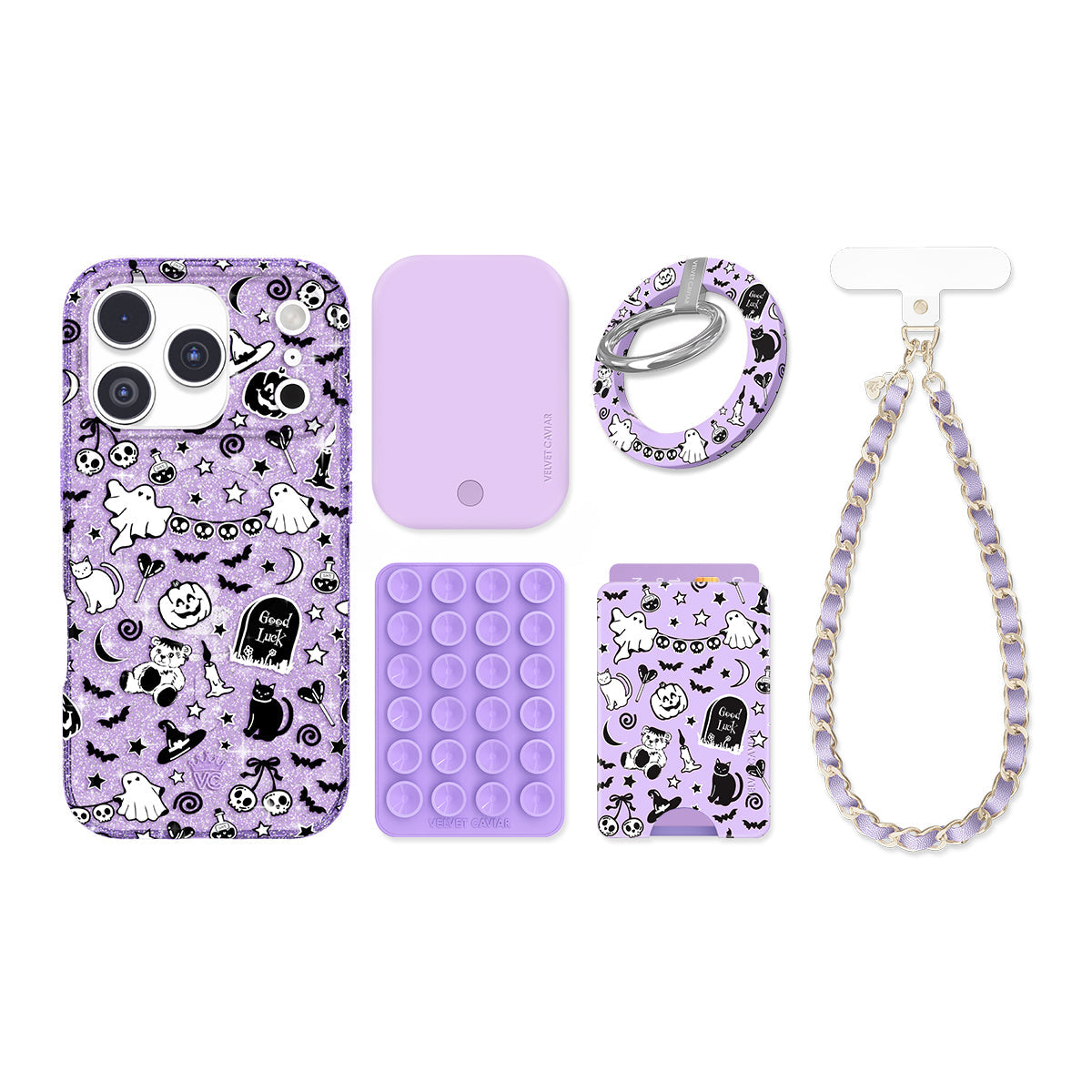 Witchy Lilac Glitter iPhone Bundle Set