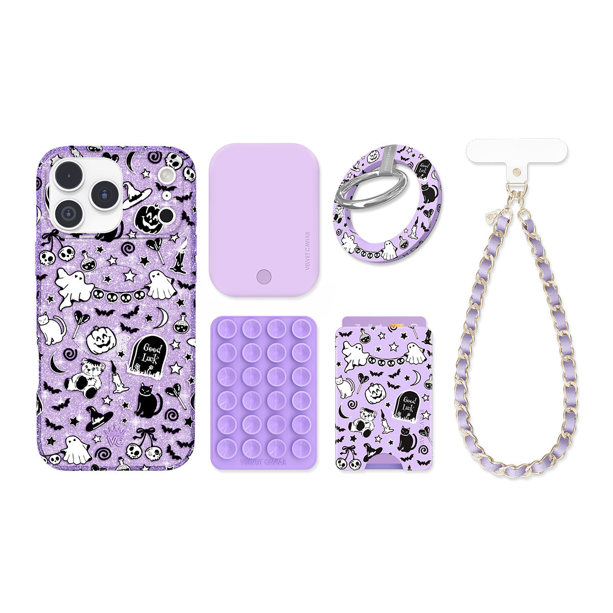 Witchy Lilac Glitter iPhone Bundle Set