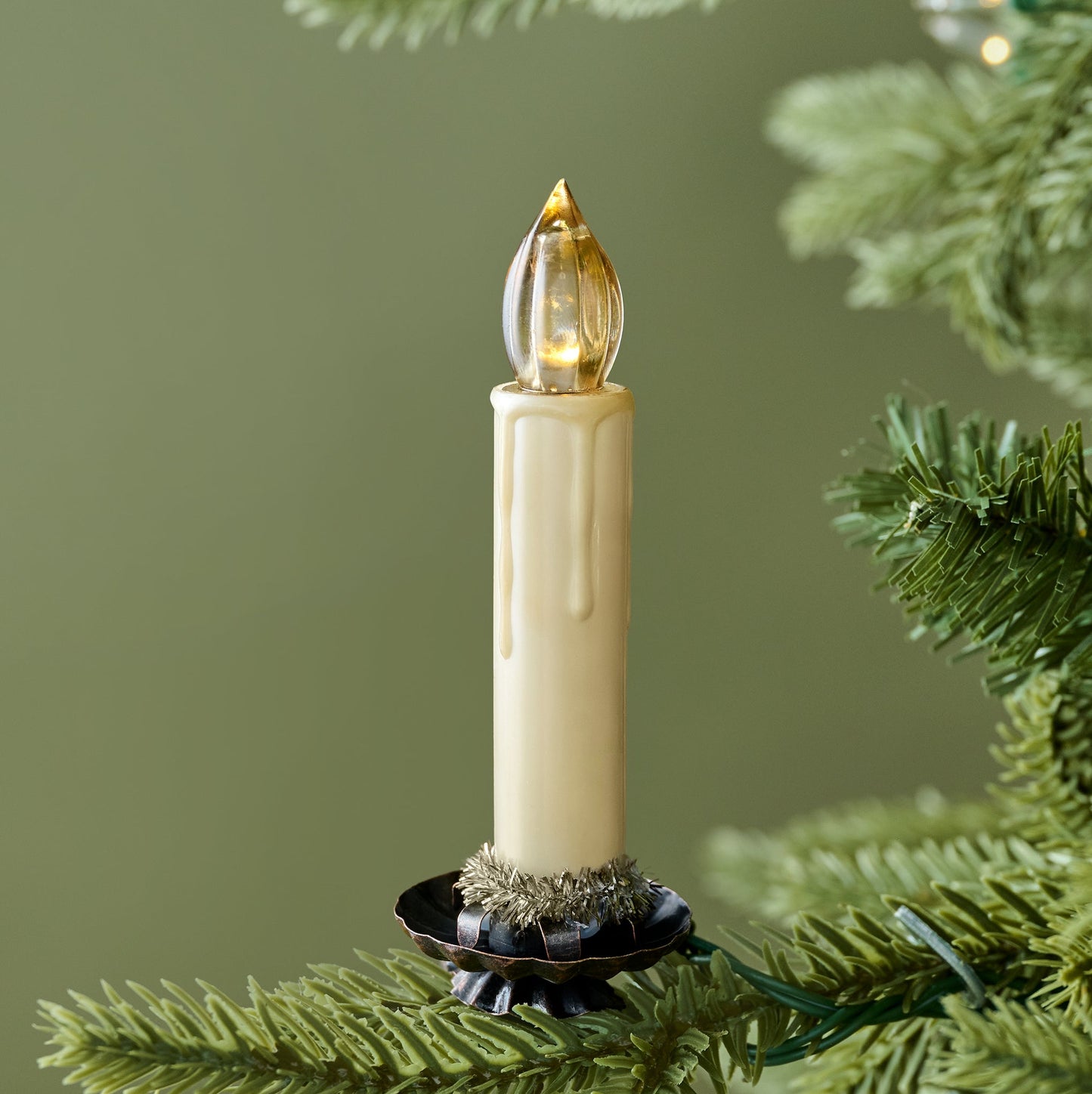 Vintage-Inspired LED Light Candle Clip Ornament, Set of 6