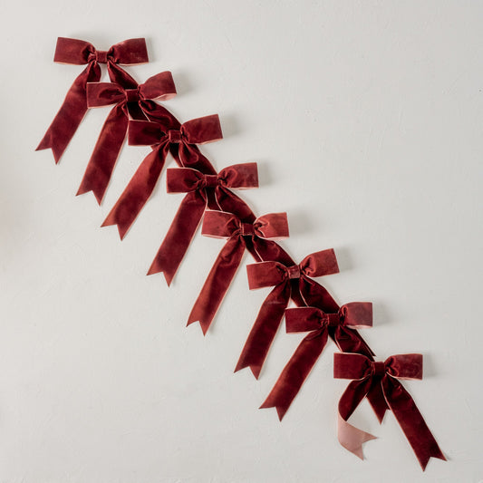 Velvet Bow Ornament Clip, Set of 8