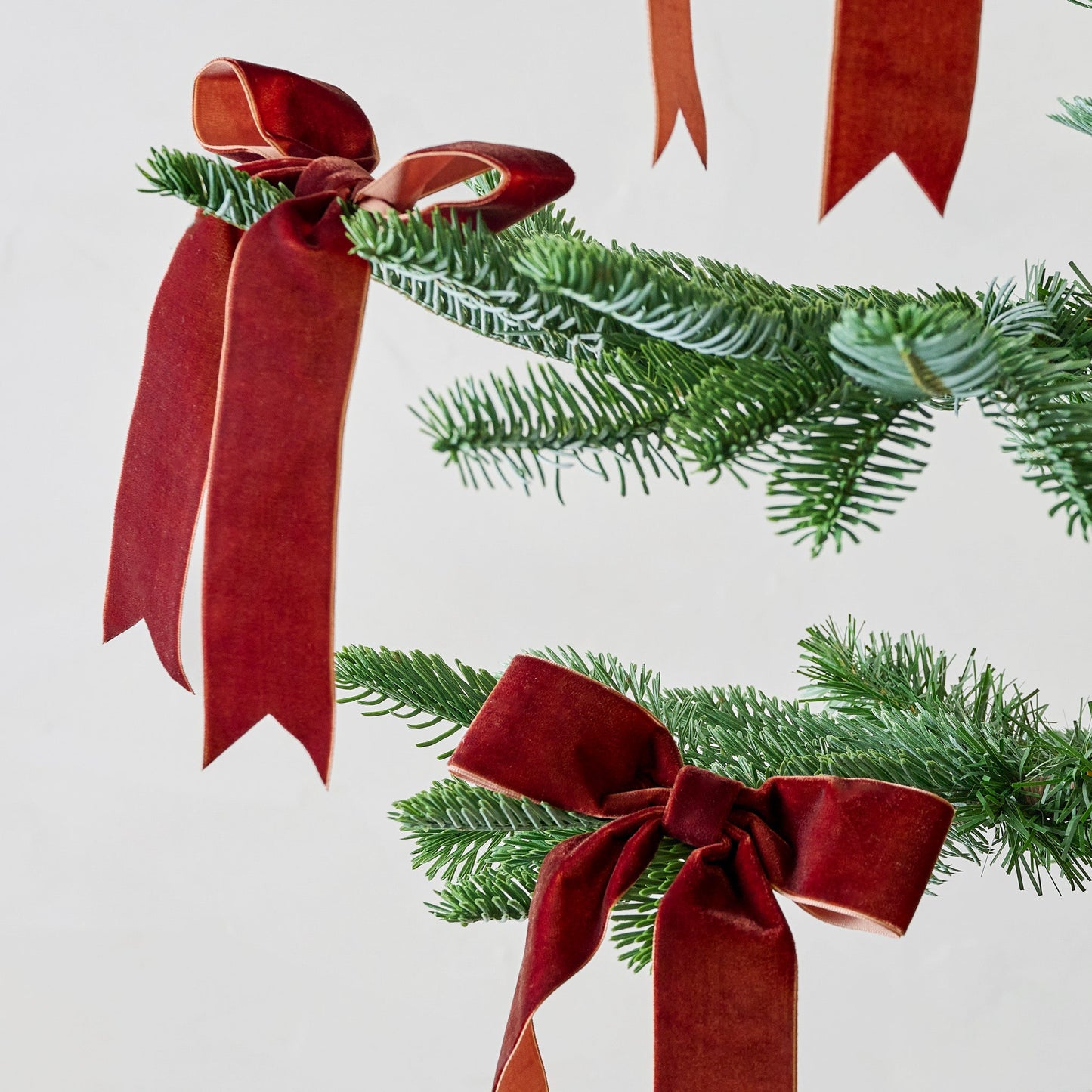 Velvet Bow Ornament Clip, Set of 8