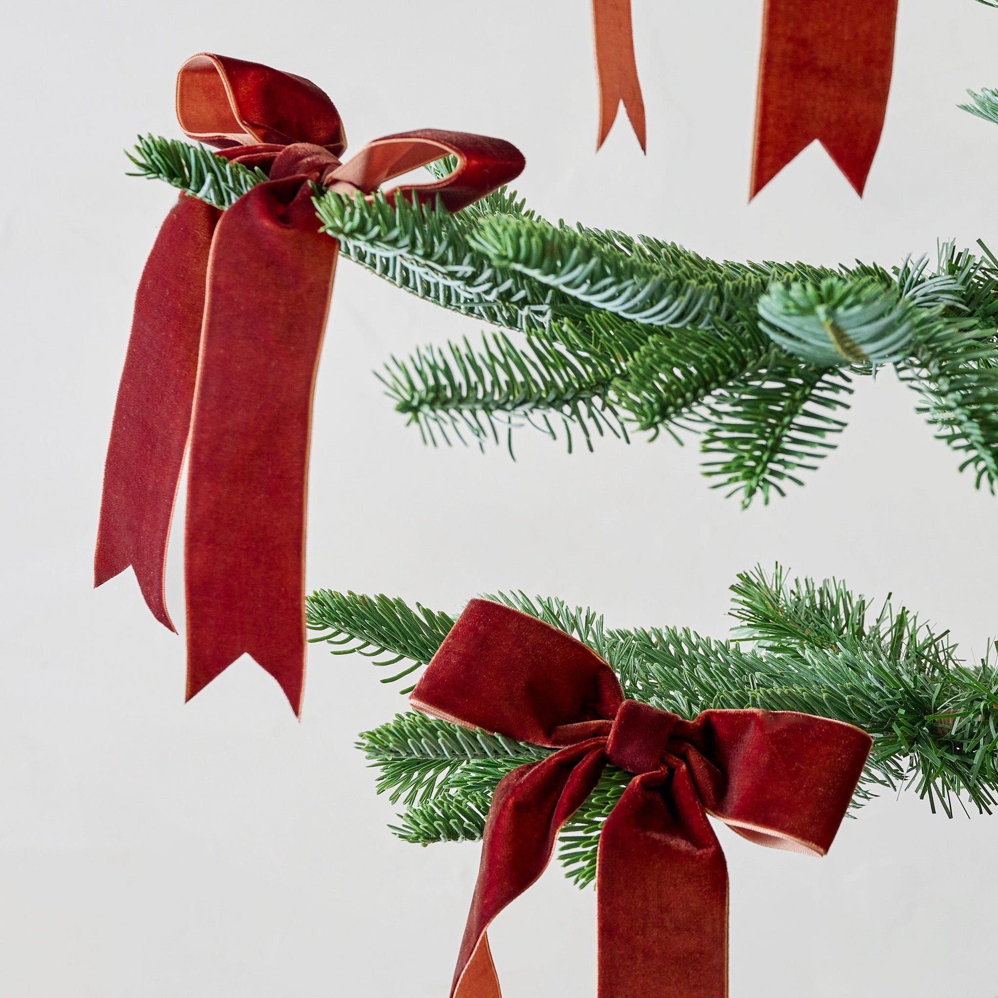 Velvet Bow Ornament Clip, Set of 8