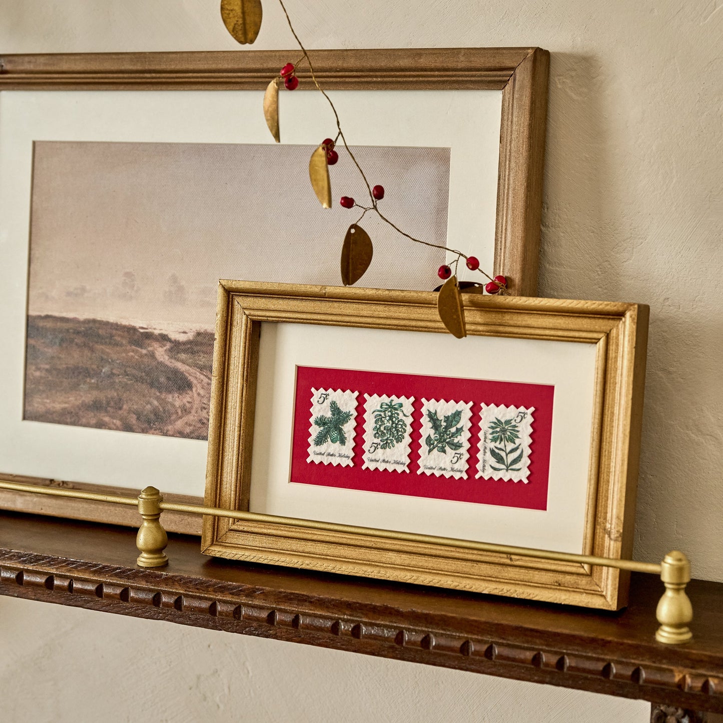 Yuletide Greetings Vintage Stamp Art