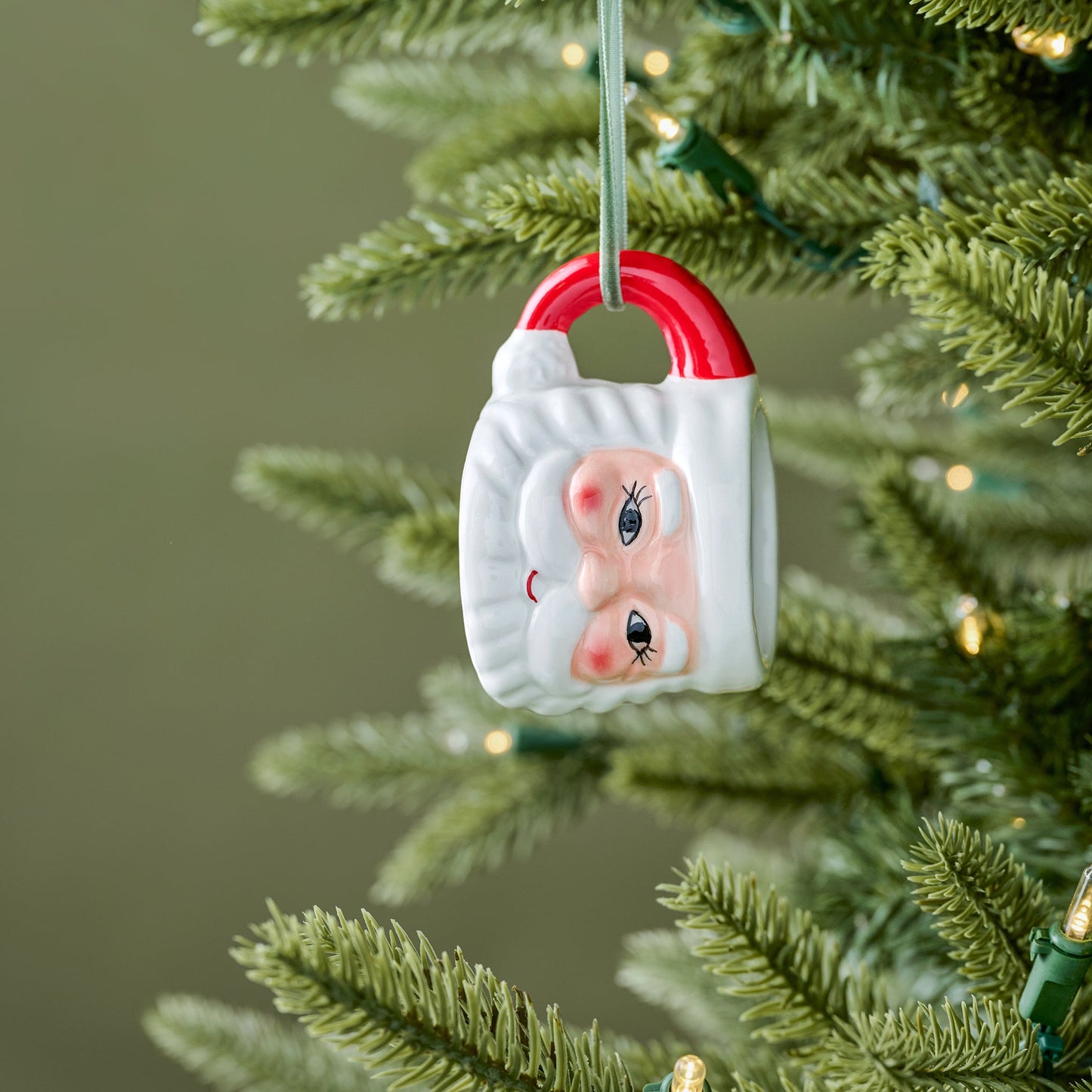 Vintage-Inspired Santa Mug Ornament