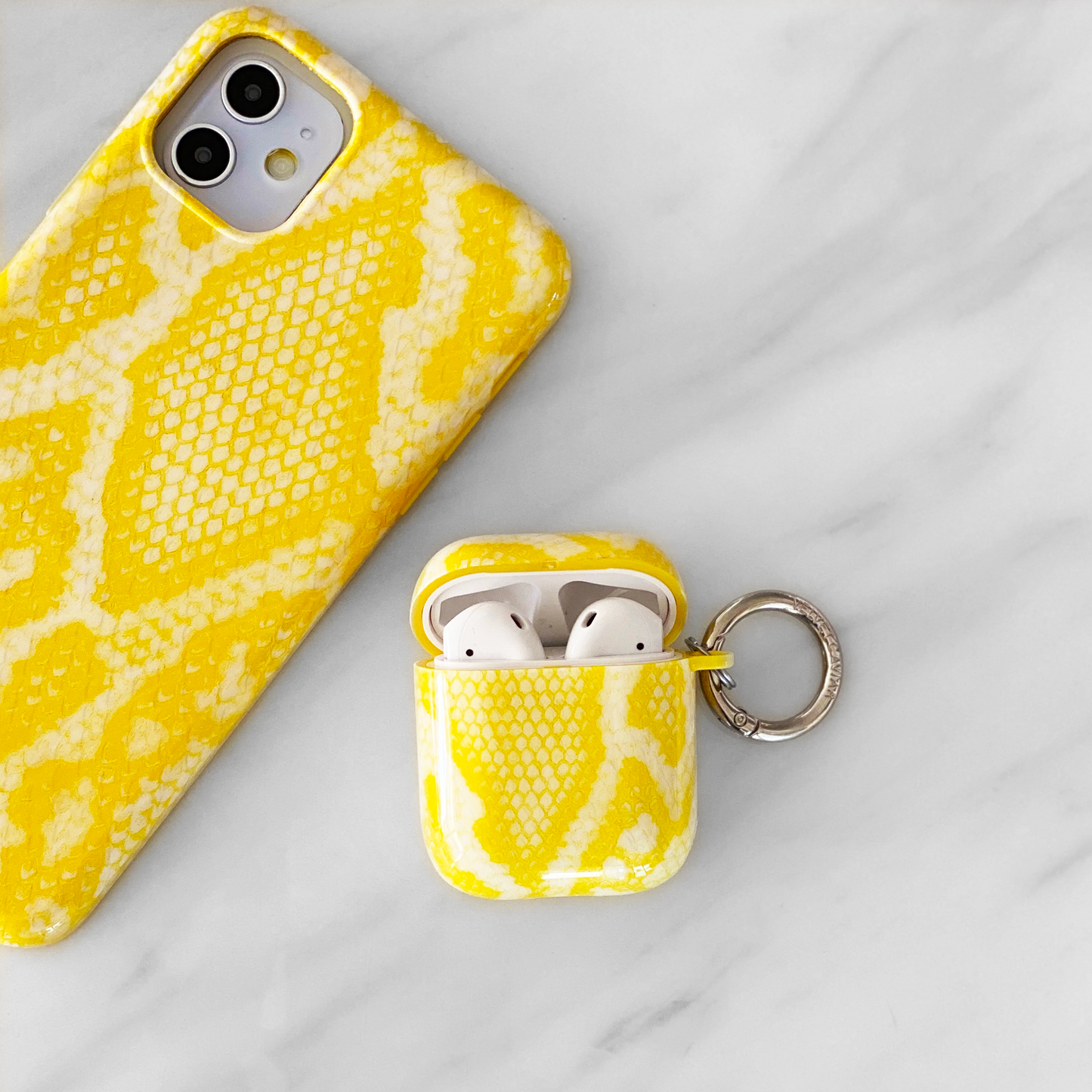 Yellow Snake Airpods Case