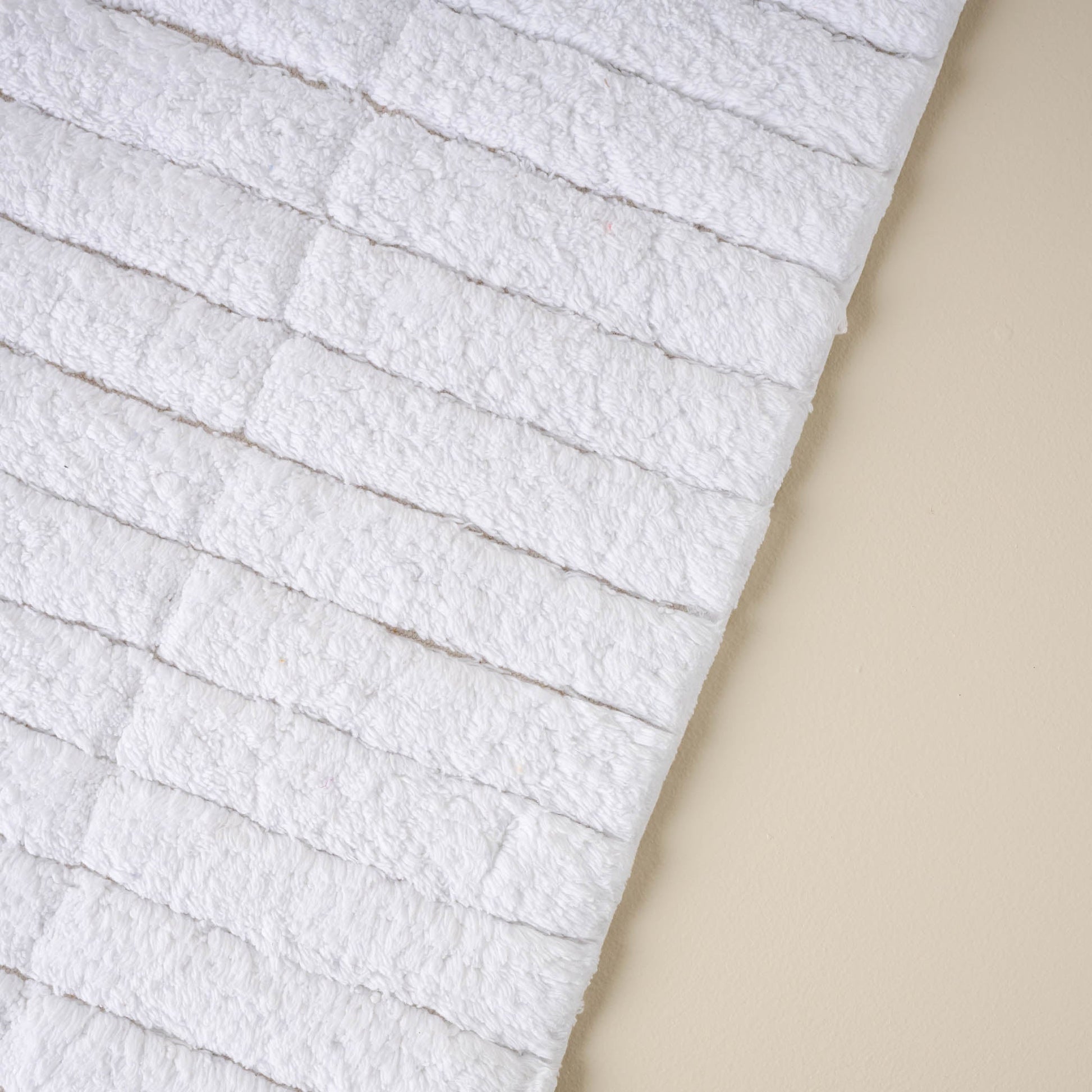 White Textured Bath Mat