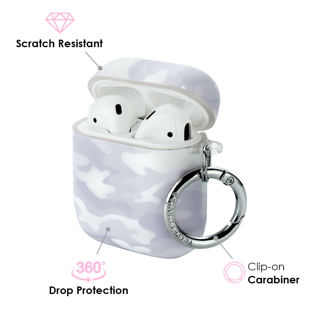 White Clouds Camo Airpods Case