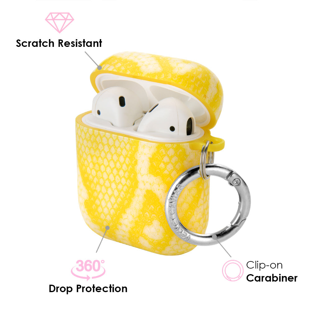 Yellow Snake Airpods Case