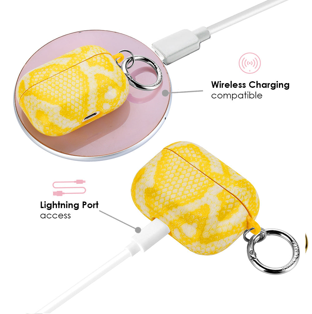 Yellow Snake Airpods Case