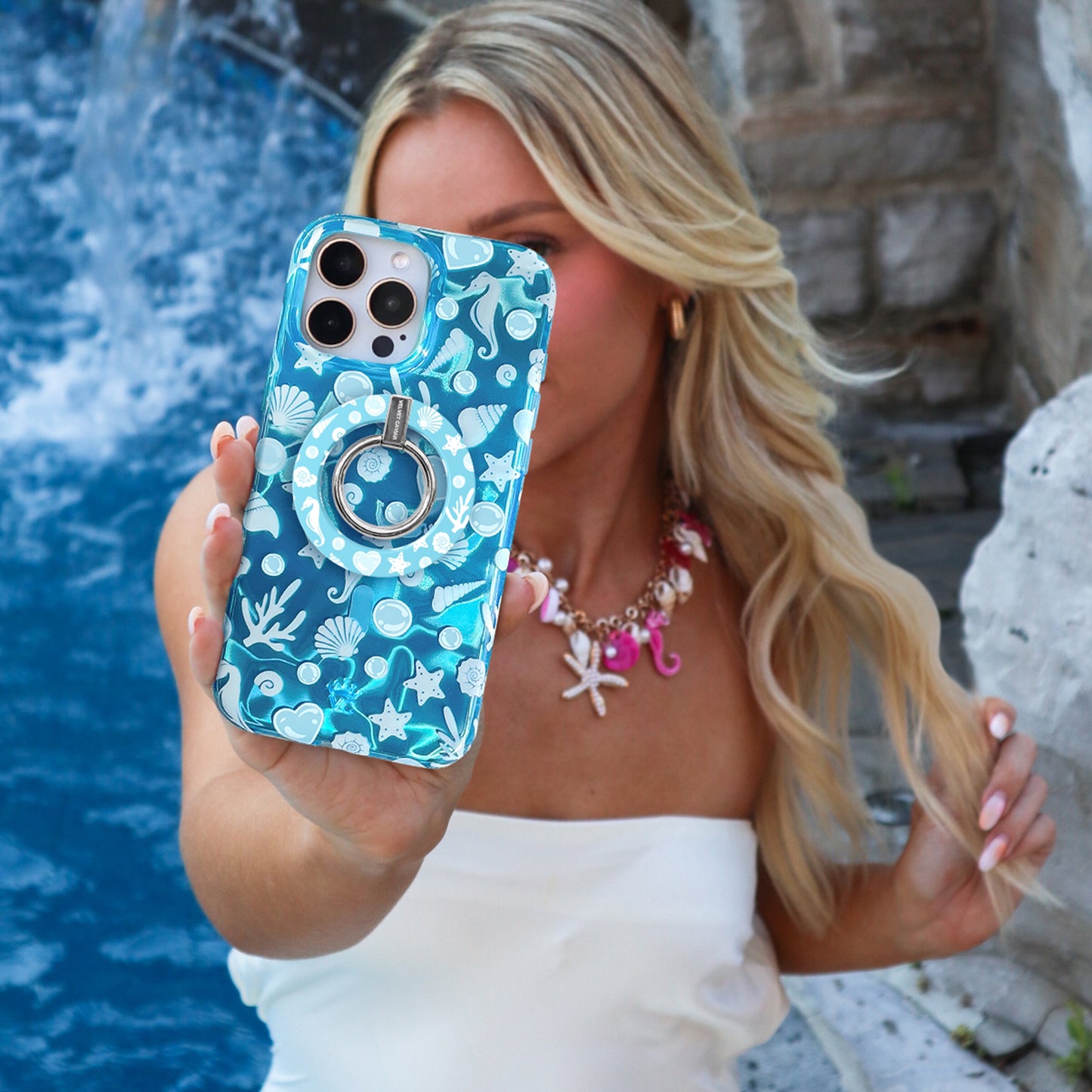 Aquamarine Holo MagSafe Grip Ring