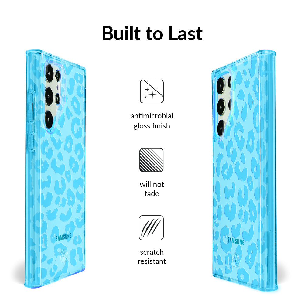 Aqua Blue Leopard Samsung Case