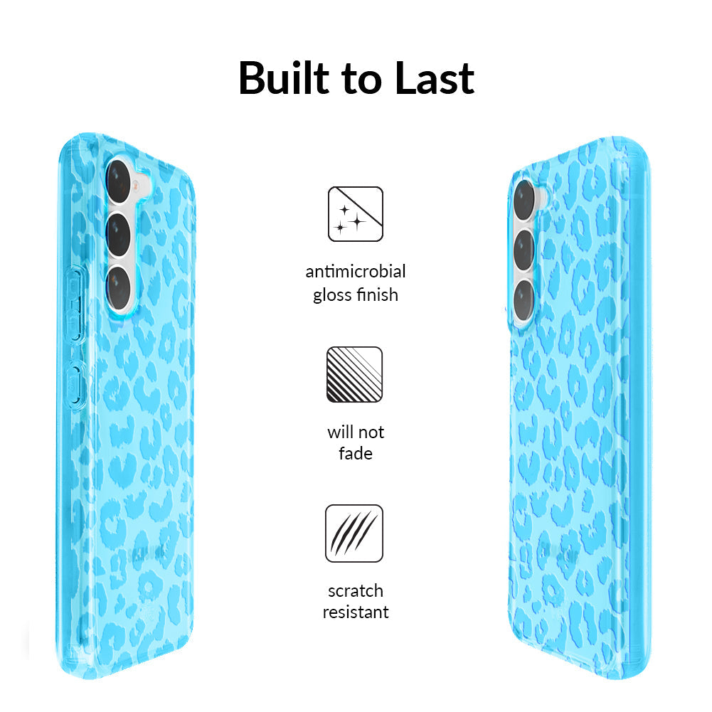 Aqua Blue Leopard Samsung Case