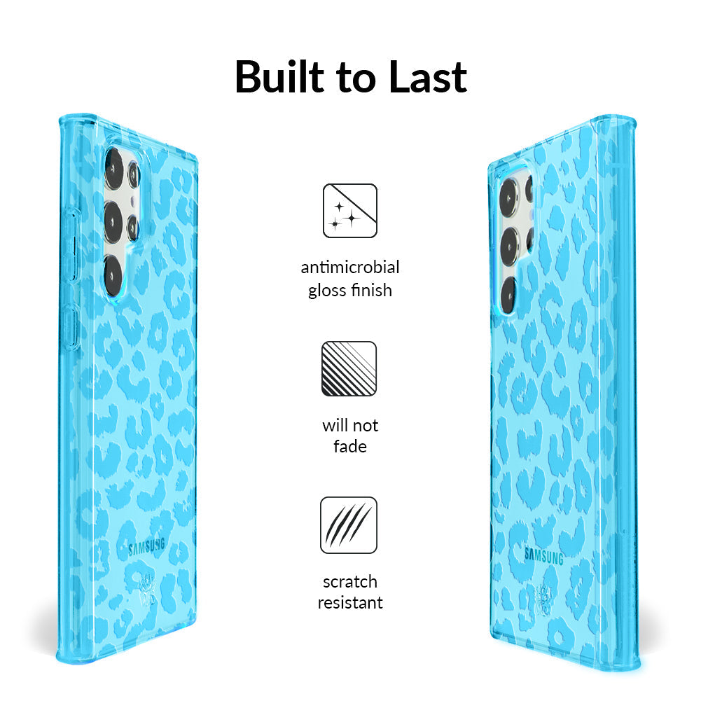 Aqua Blue Leopard Samsung Case