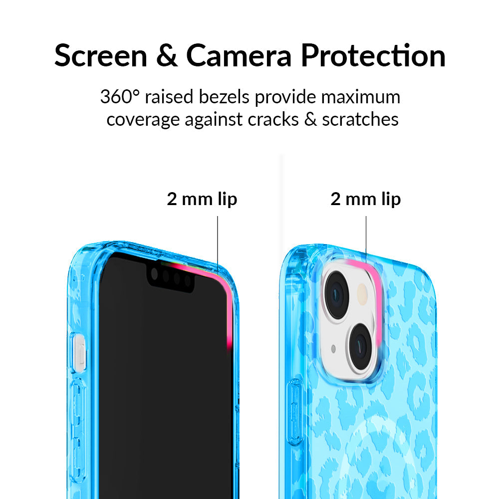 Aqua Blue Leopard iPhone Case