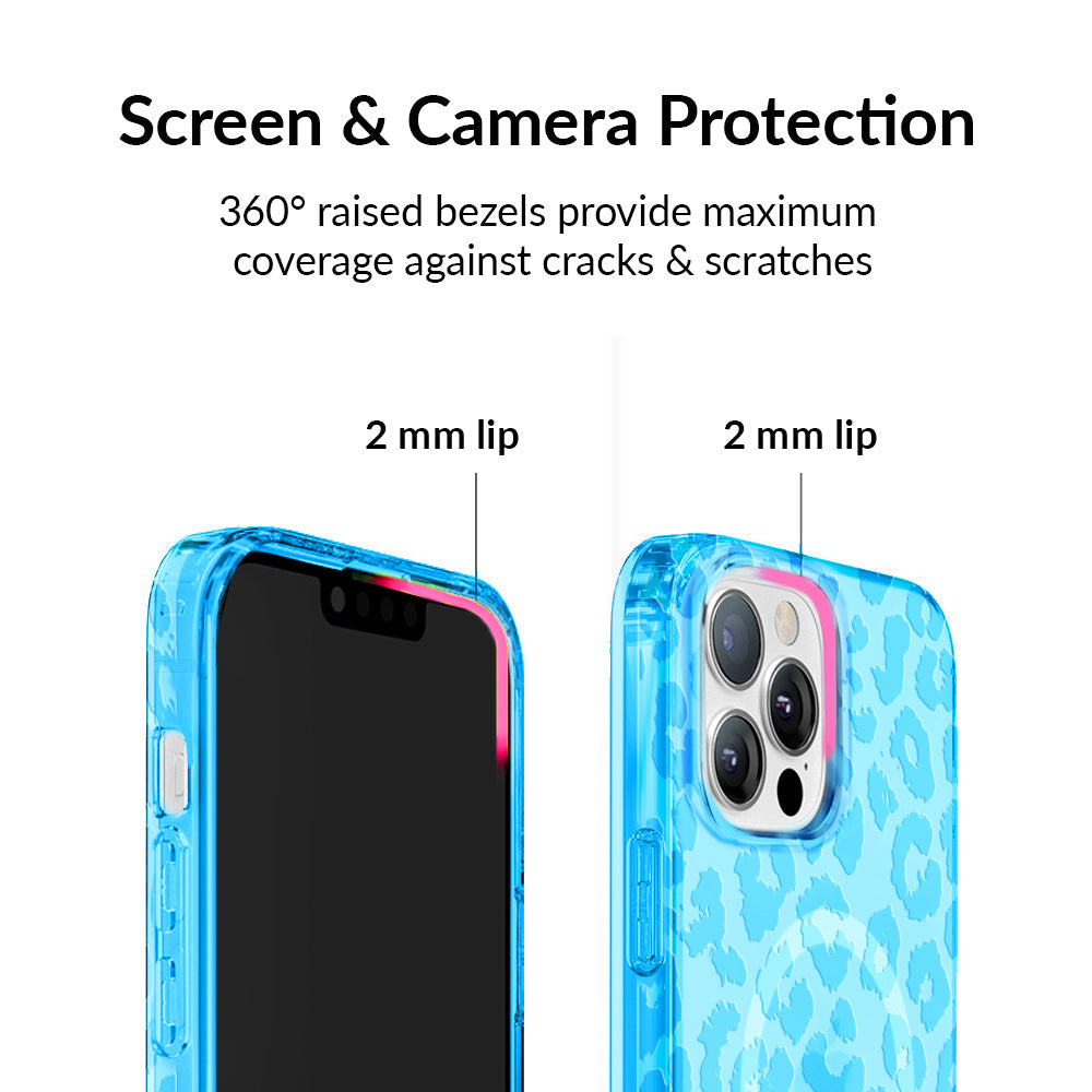 Aqua Blue Leopard iPhone Case