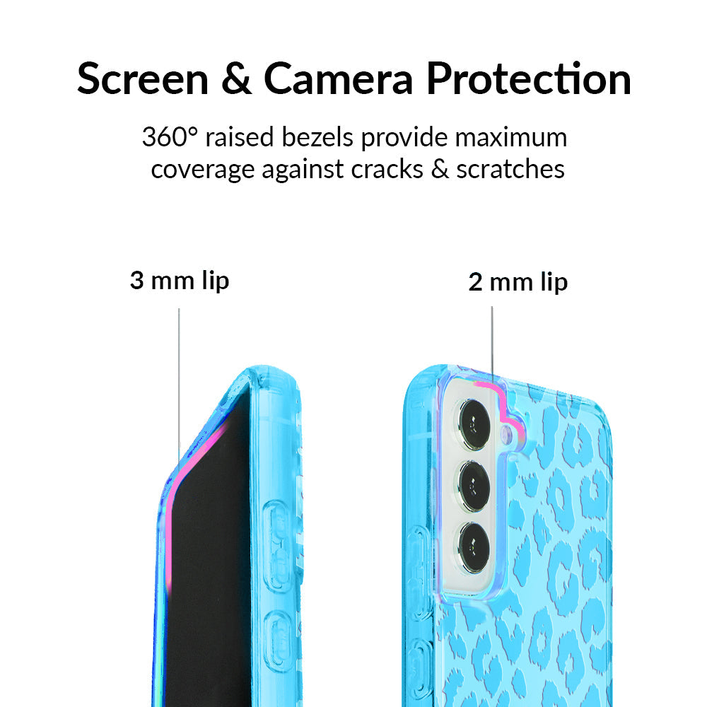 Aqua Blue Leopard Samsung Case