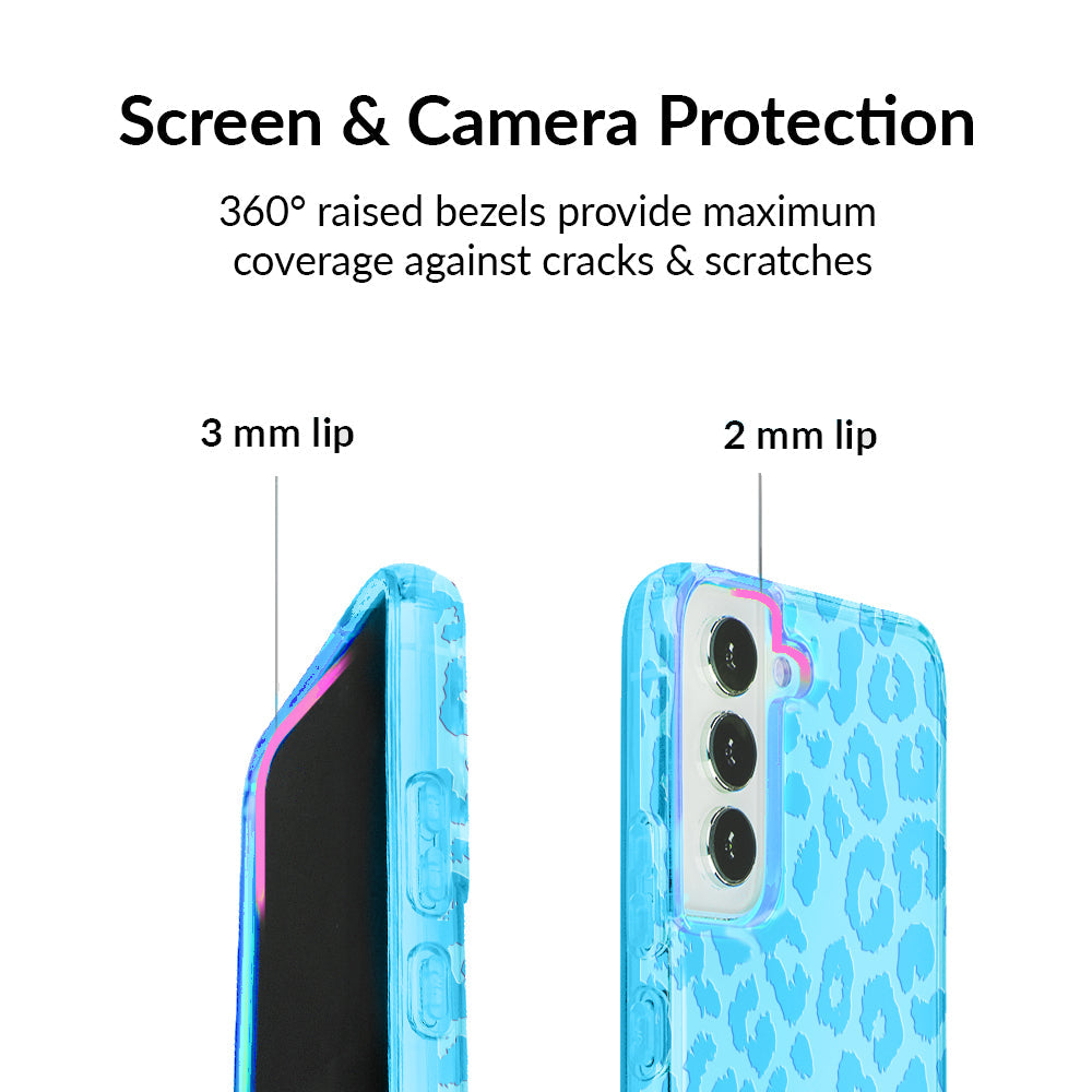 Aqua Blue Leopard Samsung Case