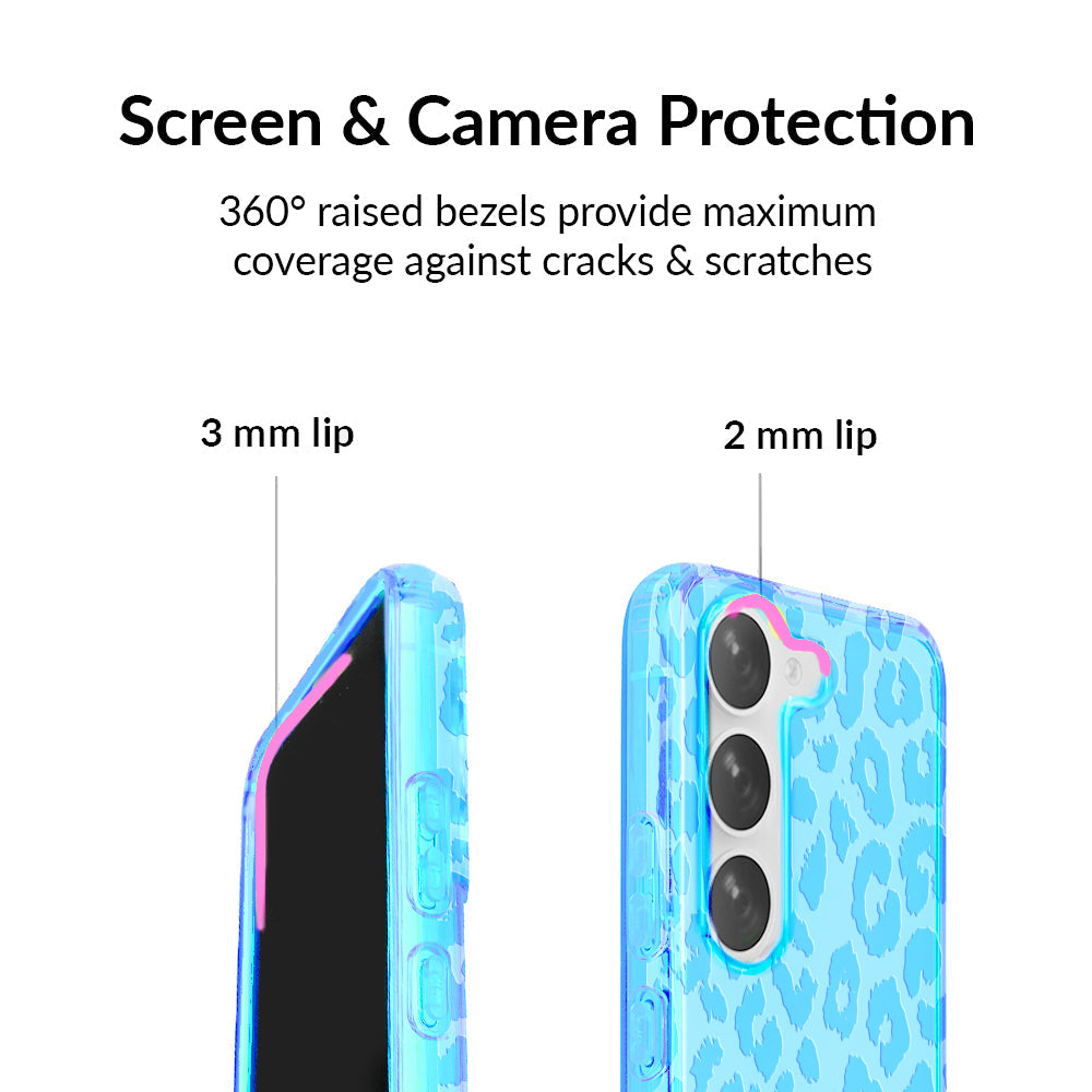 Aqua Blue Leopard Samsung Case