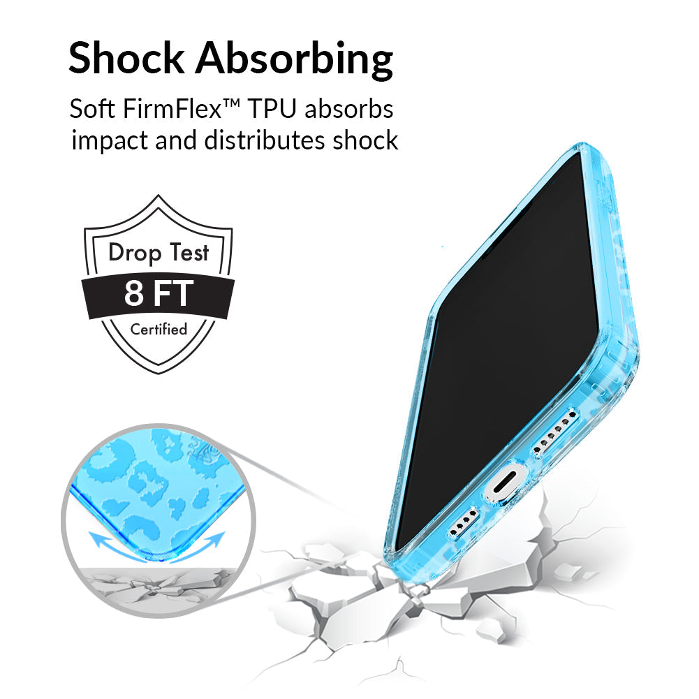 Aqua Blue Leopard iPhone Case