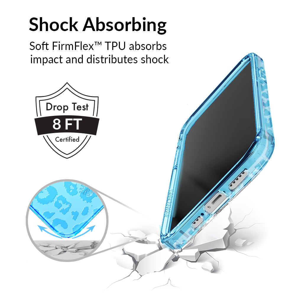 Aqua Blue Leopard iPhone Case