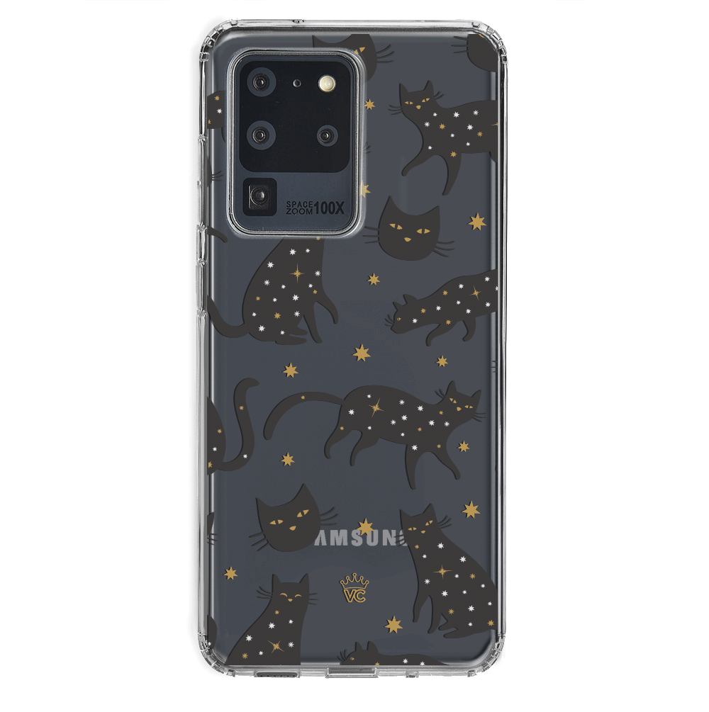Black Cat Clear Samsung Galaxy Case